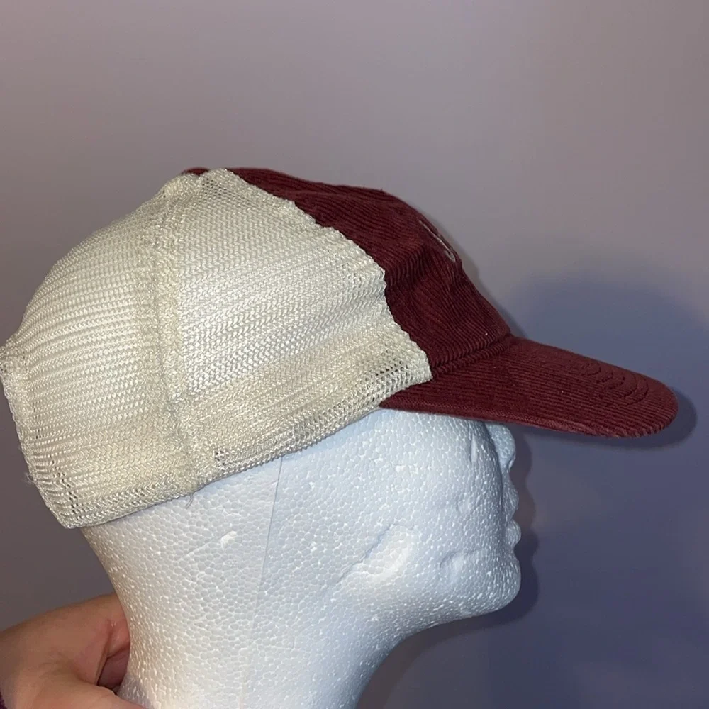 Mad Engine Joshua Tree Maroon Corduroy Off White Mesh Snapback Hat Cap OS